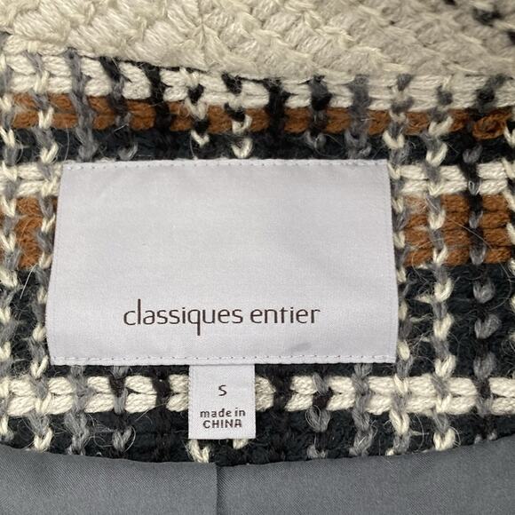 Classiques Entier Womens Gray Black Brown Bias Plaid 3/4 Sleeve Jacket Size S - Picture 3 of 13